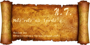 Nánási Teréz névjegykártya